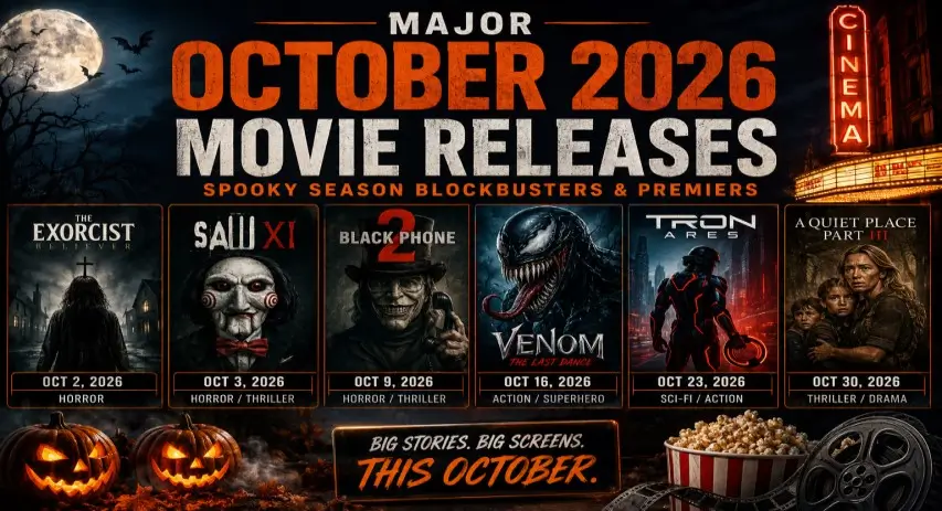 October 2026 Movie Releases Banner